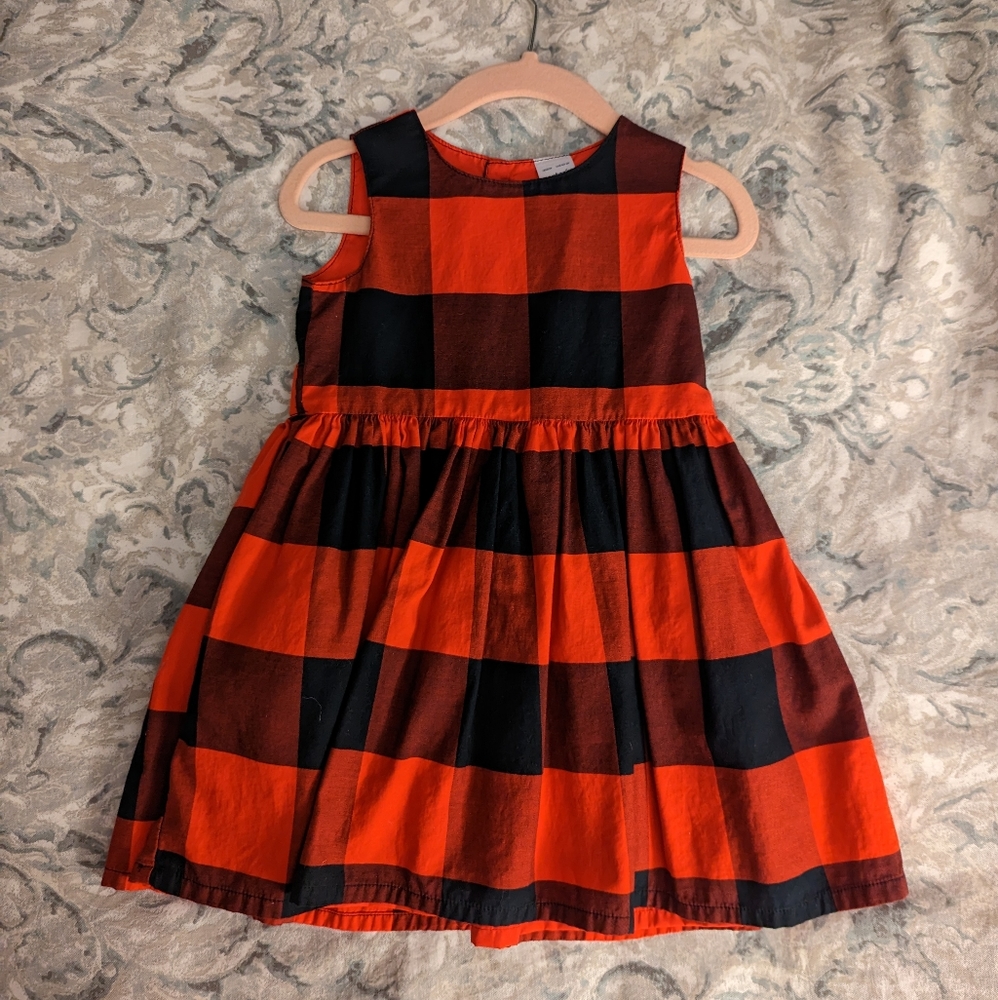 Carter's Red and Black Buffalo Plaid Holiday Christmas Dress in Size 18 Month